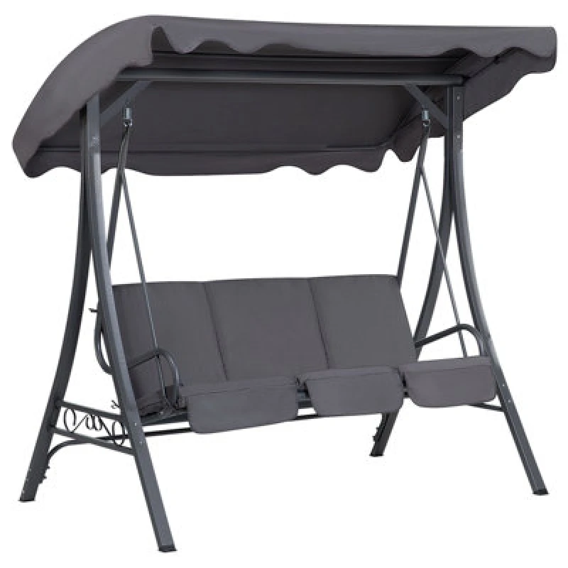 Image of Beliani Patio Swing Garbo Metal Dark Grey