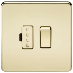 Image of KnightsBridge 13A Screwless Polished Brass Switched Fused Spur Connector Unit