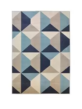 image of Everyday Creation Blue Geo Rug