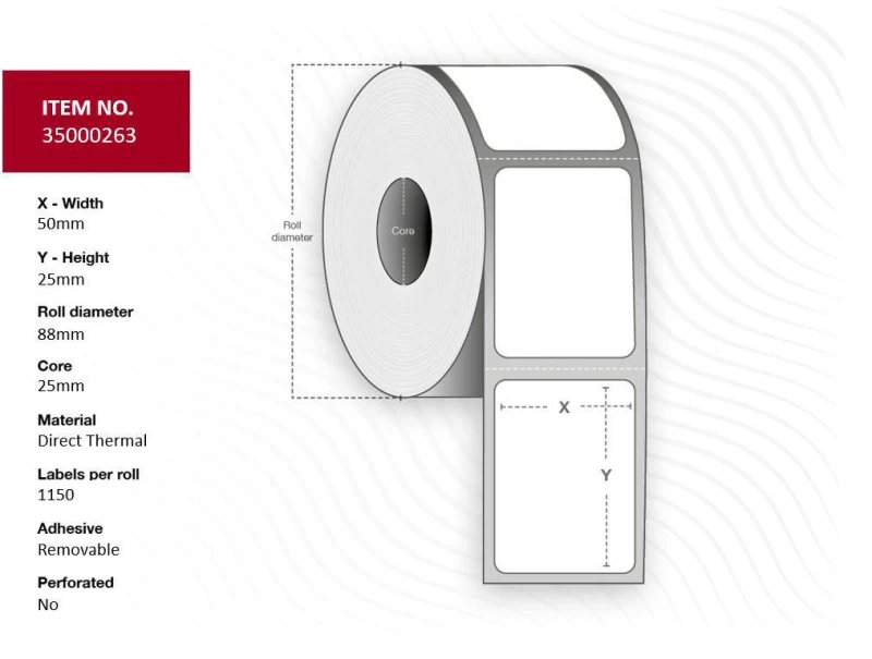 Image of Capture 35000263 printer label White