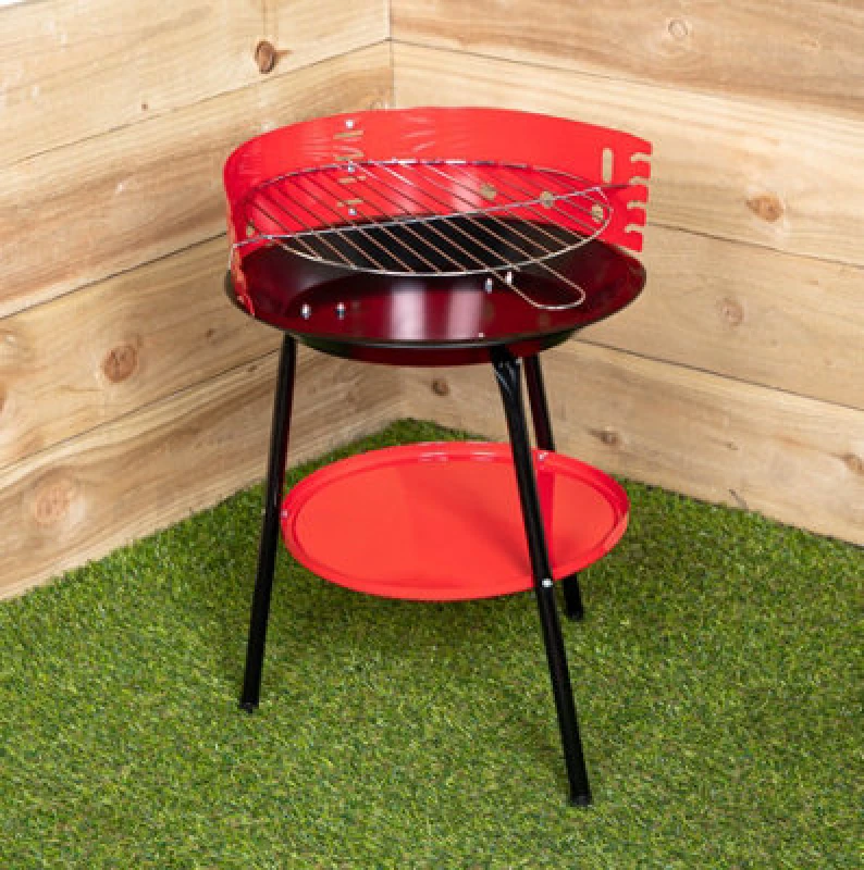 Image of Samuel Alexander 14" Round Garden Barbecue / Bbq With Wind Shield & Shelf