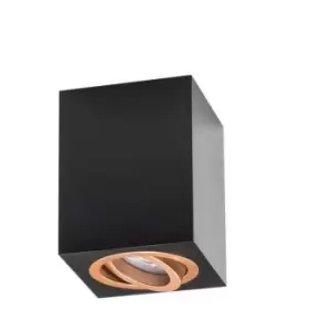 Image of Larissa Dimovo Surface Mounted Ceiling Lamp Downlight Spot Surface Mounted Ceiling Squared 1x GU10 Black-Cooper