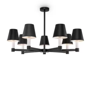 image of Modern Tet-a-tet 7 Light Black Pendant Ceiling Light