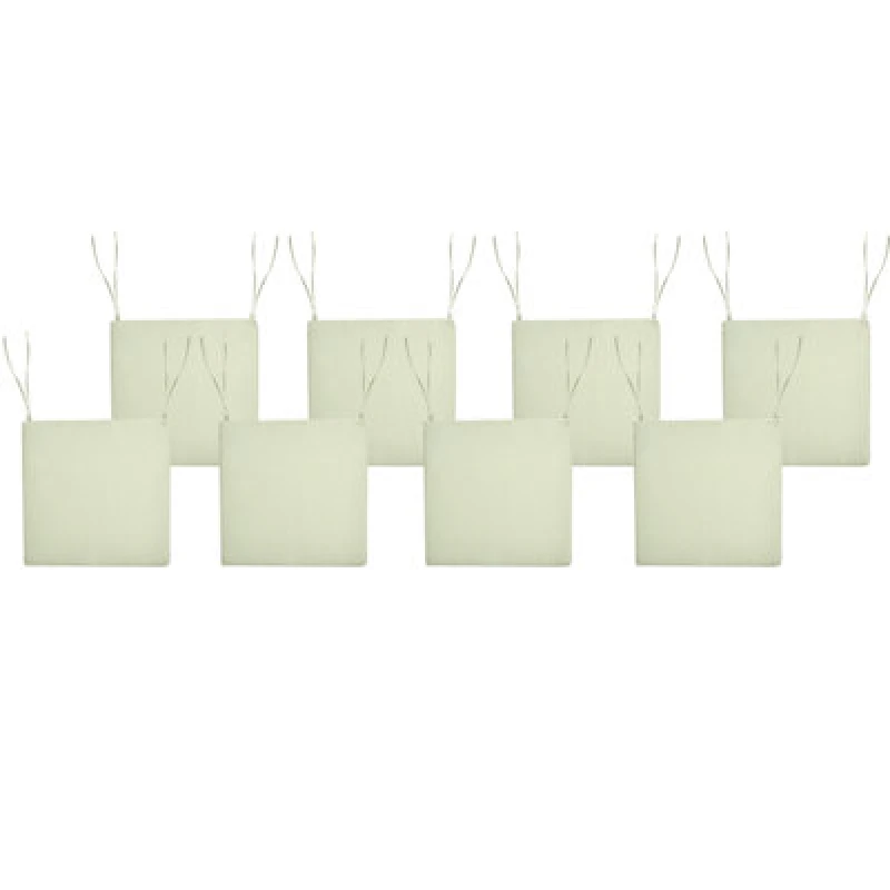 Image of Beliani Set Of 8 Garden Chair Cushions Sassari Premium 46 X 46cm Light Green