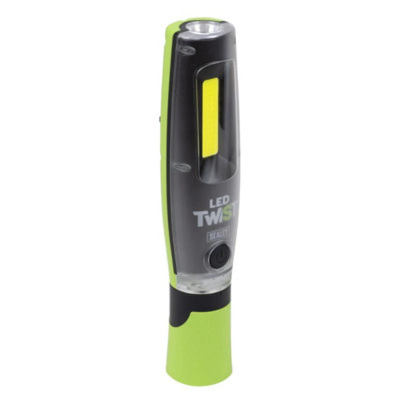 Image of Sealey Rechargeable 20W COB LED Twist Magnetic Inspection Lamp LED3001G Colour: Green