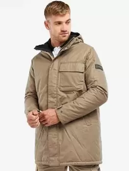 Image of Barbour International Keelman Hooded Wax Jacket - Beige, Green, Size S, Men