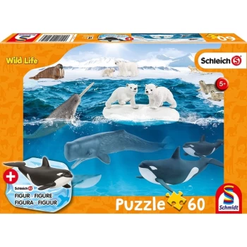 Image of Schleich: Arctic Adventure Jigsaw Puzzle - 60 Pieces (Includes 1 Figure)