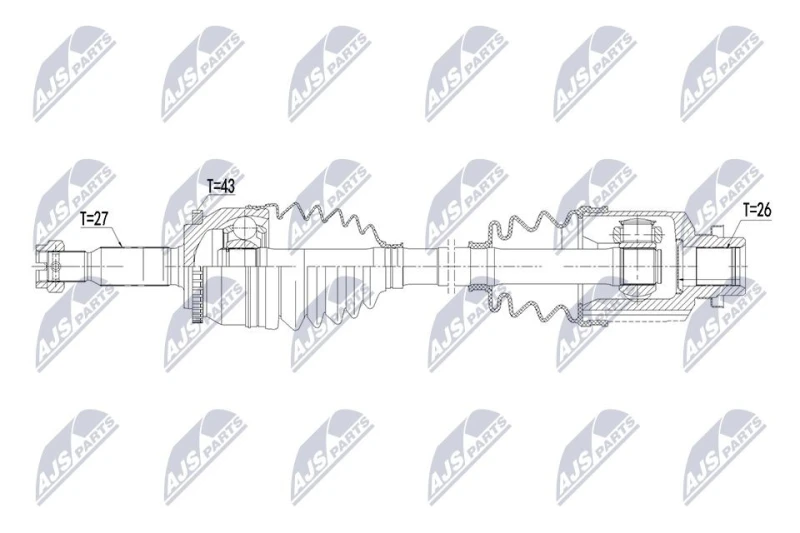 Image of NTY NPW-MS-127 Drive shaft Manual Transmission, Front Axle Right Drive Shaft (13)