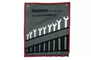 image of Teng Tools 6059LMP 9 Piece Long Metric Combination Spanner Set in Tool Roll