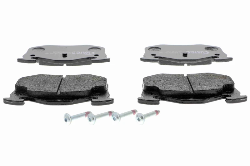 Image of VAICO V46-0161 Brake pad set Rear Axle, excl. wear warning contact, with accessories, Q+, original equipment manufacturer quality, with bolts/screws