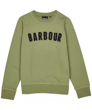 Image of Barbour Boys' Prep Logo Crew Neck Sweatshirt - Moss - XXL (14-15 Years)