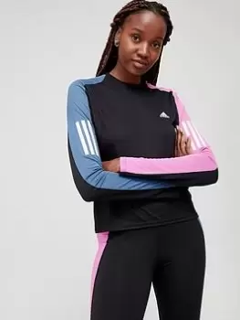 Image of Adidas Colour Block Long Sleeve Tee - Black/Multi