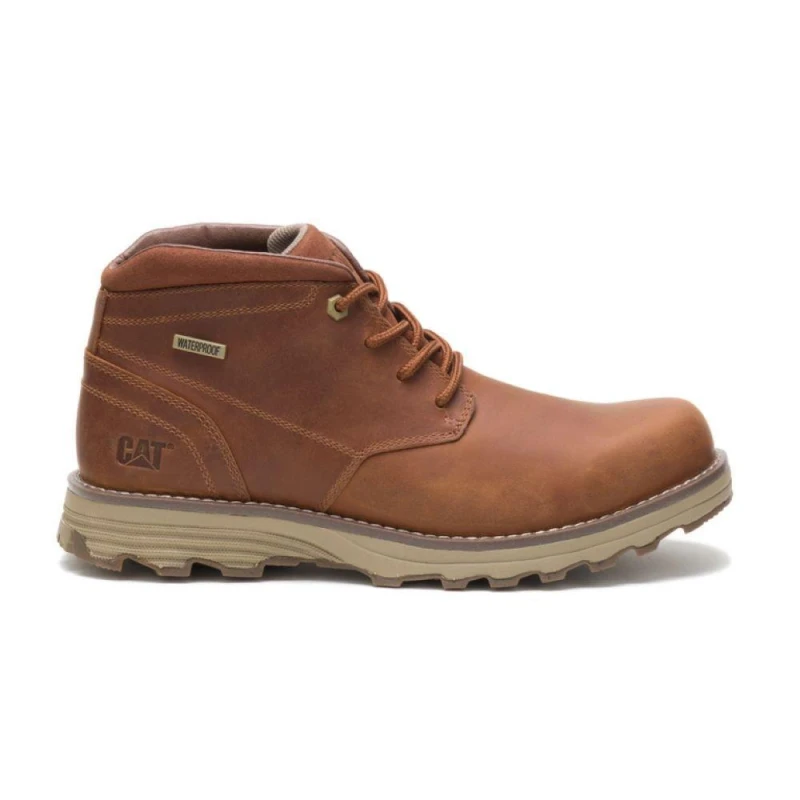 Image of Caterpillar Mens Elude Waterproof Chukka Boots DARK BROWN male 7 (41)