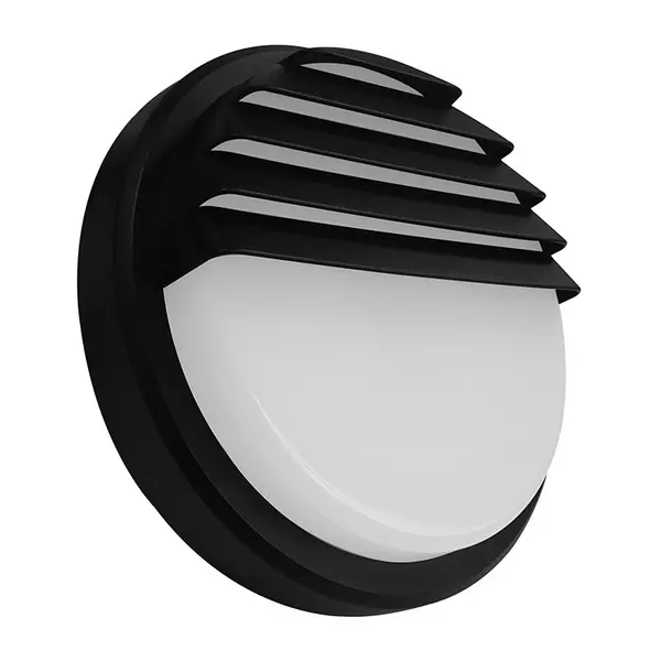 Image of Eterna 14W 4000K Circular LED Ceiling/Wall Light With Louvered Trim - Black