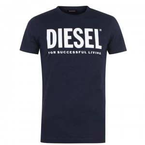 Image of Diesel Text Logo T Shirt - Navy 81E