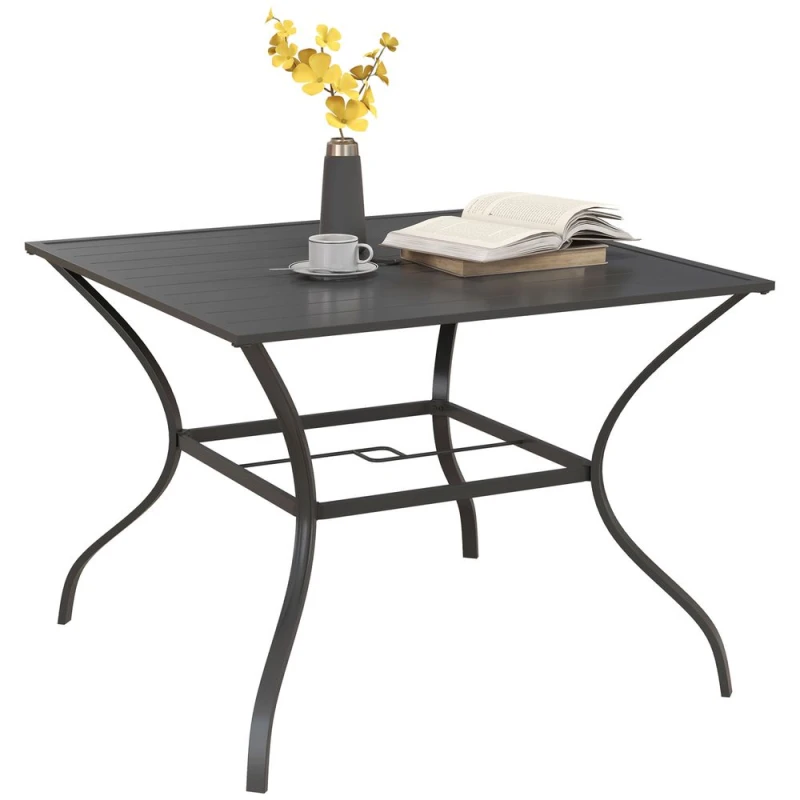 Image of Outsunny Garden Table with Parasol Hole for Four - Outsunny 5056725384876