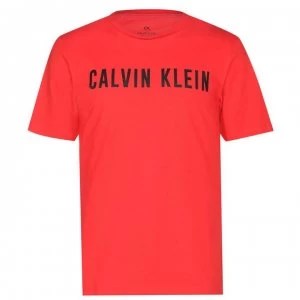 Image of Calvin Klein Performance Logo Short Sleeved T Shirt - Red/Black 679