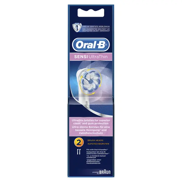 image of Oral B Sensi Ultra Thin Electric Toothbrush Replacement Heads 2Pcs