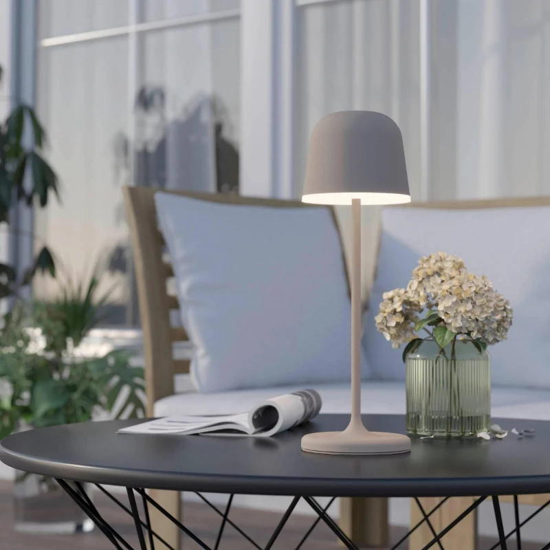 Image of EGLO EGLO Mannera Steel LED Portable Table Lamp - Sand