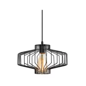 Image of Larissa Chalcis Wire Ceiling Pendant 1 Light Metal Black