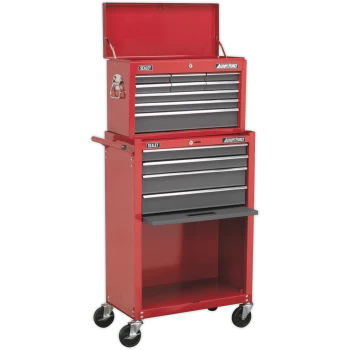 image of Sealey American Pro 13 Drawer Roller Cabinet and Tool Chest Red / Grey