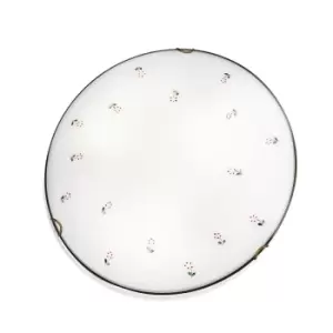 Image of Nonna LED Glass Decorative Flush Ceiling Light Antique Brass