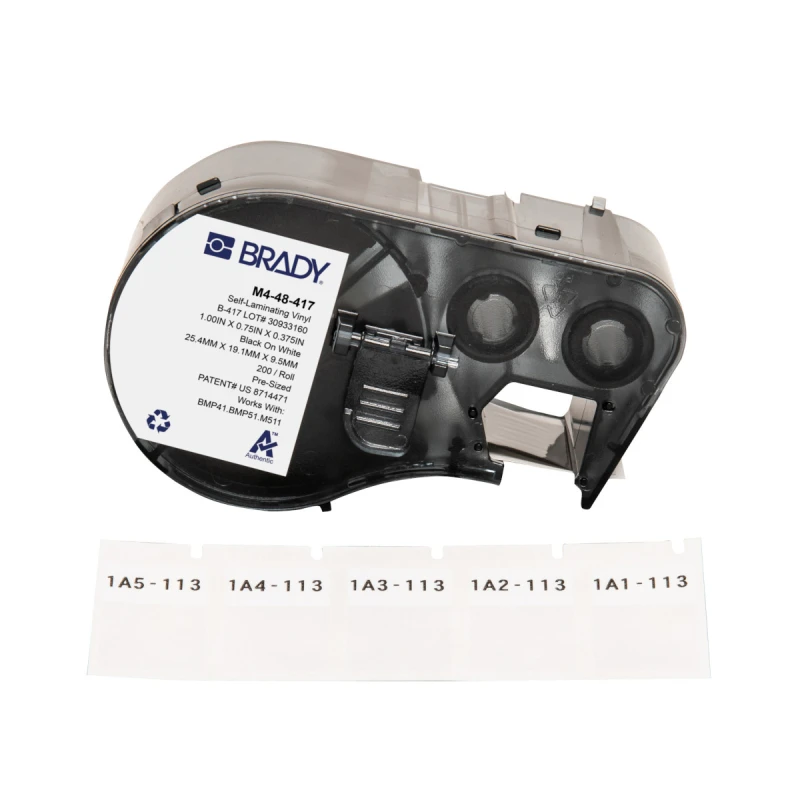 Image of Brady M4-48-417 printer label Black. White Self-adhesive printer label