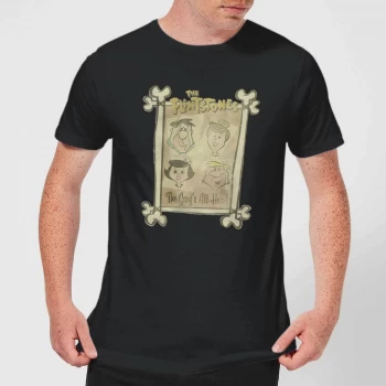 Image of The Flintstones The Gang's All Here Mens T-Shirt - Black - 3XL - Black