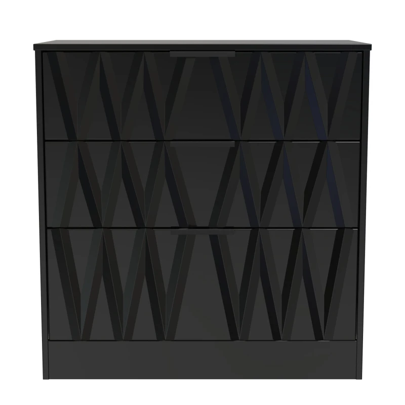 Image of Studio Las Vegas 3 Drawer Deep Chest with Black Handles Black M