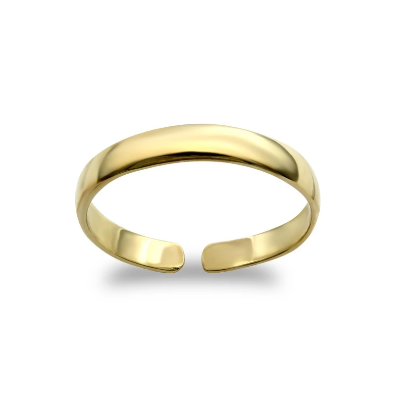 Image of Jewelco London Solid 9ct Gold D-Shape Band Toe Ring 2.5mm - JTR003 Gold female