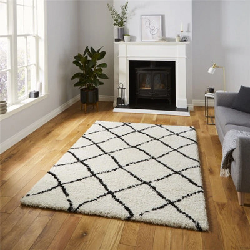 Image of Scandi Berber G257 Rug White/Black