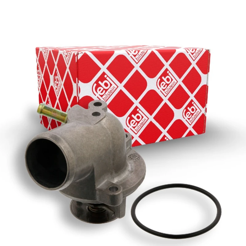 Image of FEBI BILSTEIN 36462 Engine thermostat Opening Temperature: 87°C, 43mm, with gasket/seal, with housing Thermostat,coolant (316)
