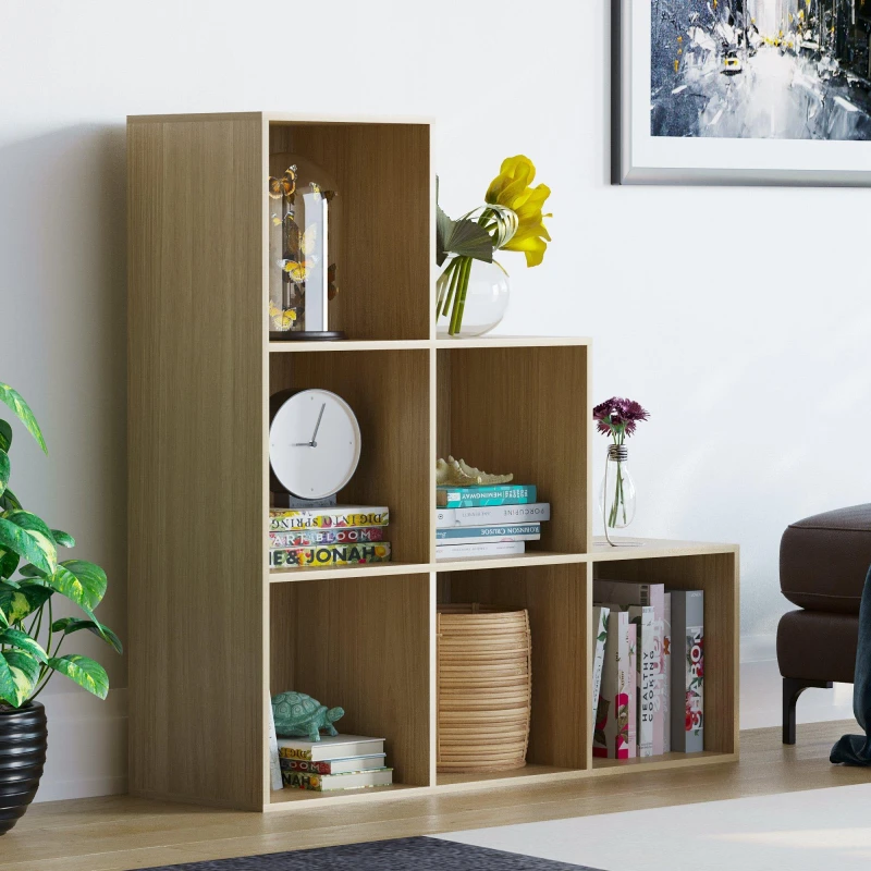 Image of Lassic Vida Designs Durham 6 Cube Staircase Storage Unit Oak unisex 6 Cube