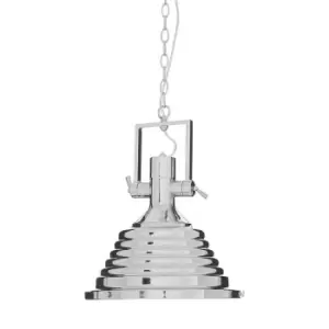 image of Premier Housewares Lexington Medium Chrome Pendant Light