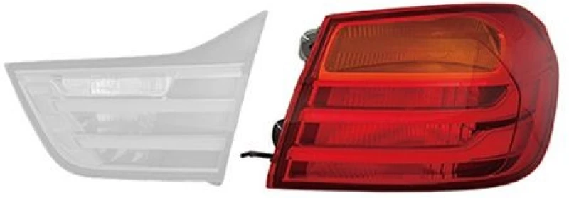 Image of VAN WEZEL 0624922U Rear light Outer section, with bulb holder, Right Combination Rearlight (391)