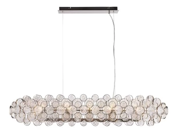 Image of Marella Pendant Bright Nickel Plate & Clear Glass 8 Light Dimmable IP20 - E14