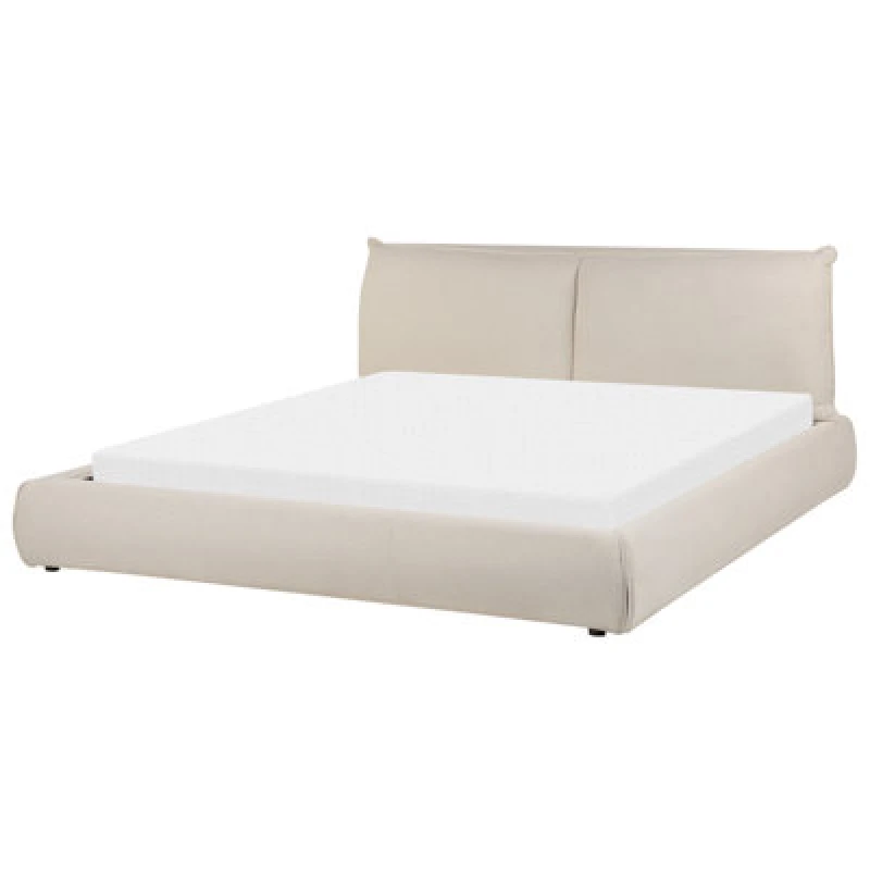 Image of Beliani Bed Fabric Vinay 180 X 200 Cm (Eu Super King) Beige