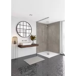 Image of Mermaid Elite Gold Stone Tongue & Groove Single Shower Panel 2420 x 1200mm