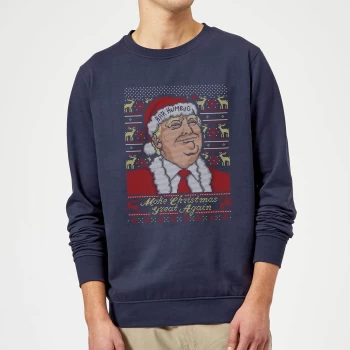 Image of Make Christmas Great Again Christmas Sweatshirt - Navy - XXL