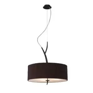 image of Eve Pendant 3 Light E27, Anthracite With Black Round Shade