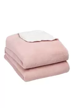 Image of Sherpa Throw Over Flannel Fleece Fluffy Winter Blanket Warm