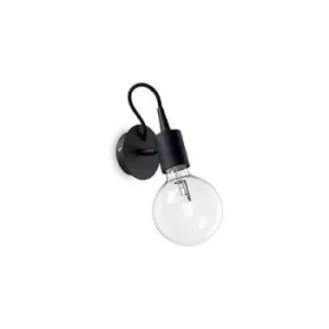Image of Edison 1 Light Wall Light Black, E27