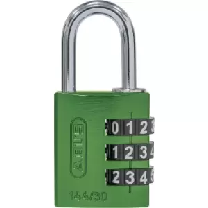 image of ABUS Combination lock, aluminium, 144/30 lock tag, pack of 6, green