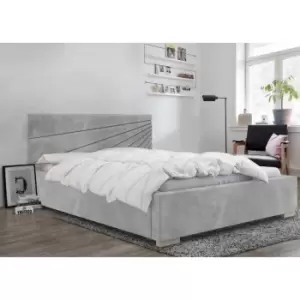 Image of Fenna Bed King Plush Velvet Silver