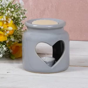 Ceramic Grey Heart Wax/oil Warmer by Lesser & Pavey