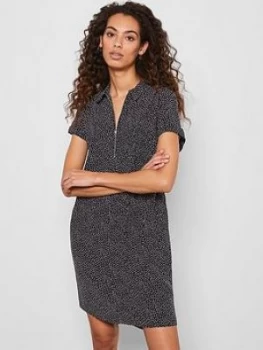 Image of Mint Velvet Spot Throw On Midi Shirt Dress - Black