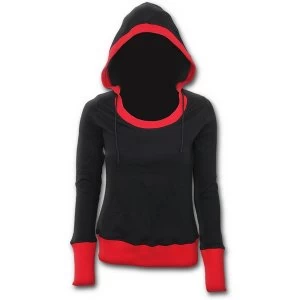 Image of Urban Fashion Wide Rib DrapeWomens XX-Large Hoodie - Black