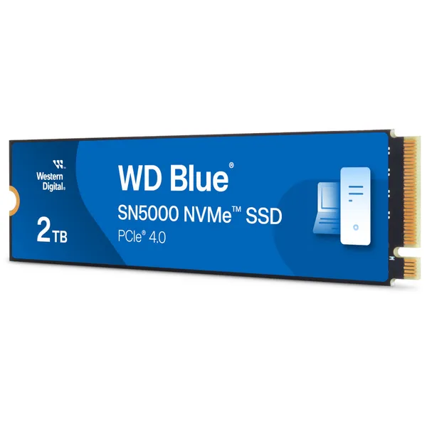 image of WD Blue 2TB SN5000 M.2 2280 PCIe Gen 4 NVMe SSD - 5150MB/s Read, 4850MB/s Write - WDBS3F0020BNC-WRSN