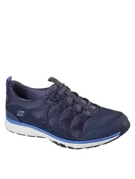 Image of Skechers Gratis Sport Live Golden Trainers - Navy, Size 3, Women