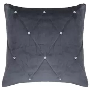 Image of New Diamante Embellished Cushion Pewter, Pewter / 45 x 45cm / Cover Only